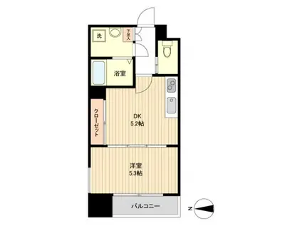 LA DOUCEUR片平(1DK/9階)の間取り写真