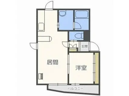 アールベール(1LDK/2階)の間取り写真