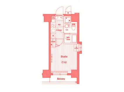 ガーラ・グランディ横濱桜木町(1K/7階)の間取り写真