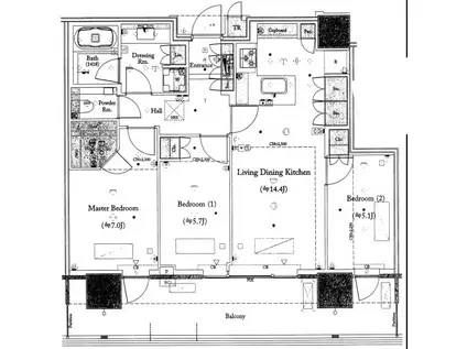 パークコート浜離宮ザタワー(3LDK/30階)の間取り写真