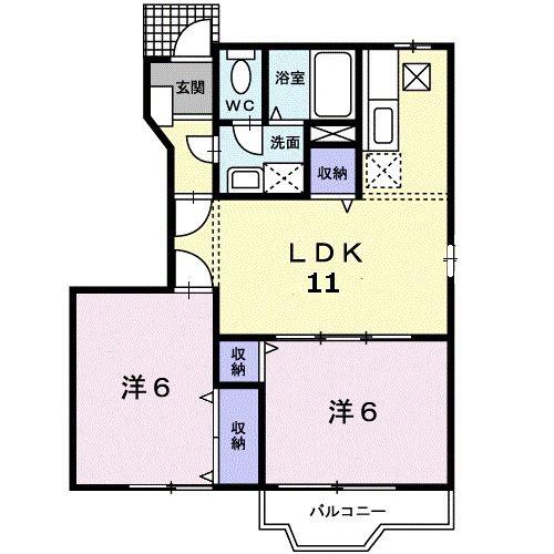 マイドリームB(2LDK/1階)の間取り写真