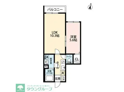 エクセラン柴崎町(1LDK/3階)の間取り写真