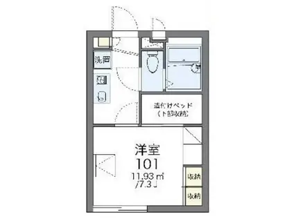 レオパレスフィンエアー(1K/3階)の間取り写真