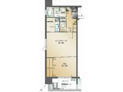 エンクレスト天神南III(2K/3階)の間取り写真