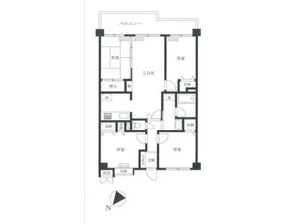 川口プリンスハイツ(4LDK/5階)の間取り写真