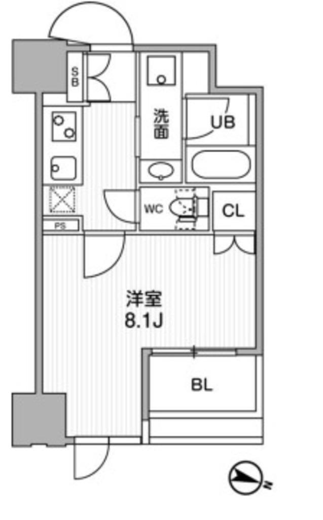 東神田テラスレジデンス(1K/10階)の間取り写真