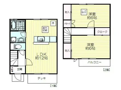 ガーデンハウス Ⅱ(2LDK/1階)の間取り写真