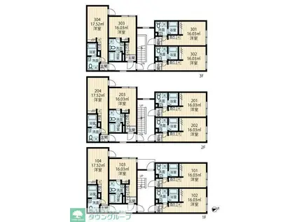 都営三田線 蓮根駅 徒歩5分 3階建 新築(ワンルーム/3階)の間取り写真