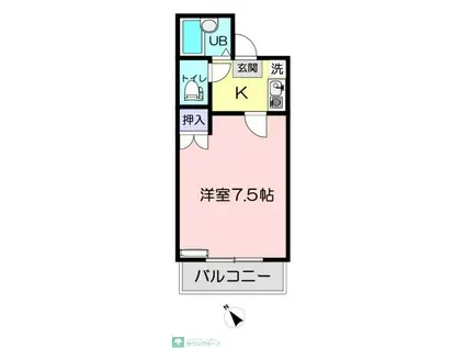 パークハイムわかば(1K/3階)の間取り写真