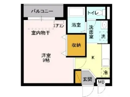 西武新宿線 本川越駅 徒歩7分 3階建 築14年(1K/2階)の間取り写真