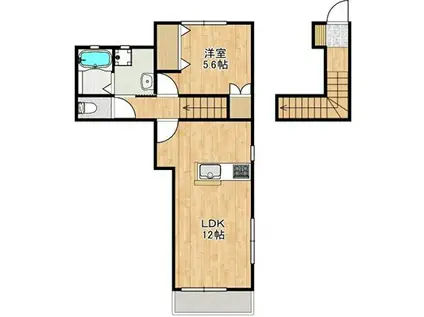 エスペランサI(1LDK/2階)の間取り写真