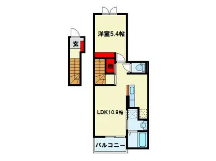 サンデリアーナIII A(1LDK/2階)の間取り写真