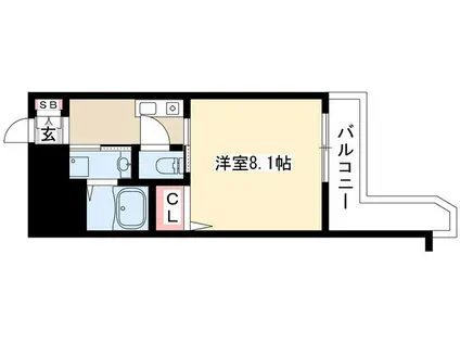 ISM金山(1K/8階)の間取り写真