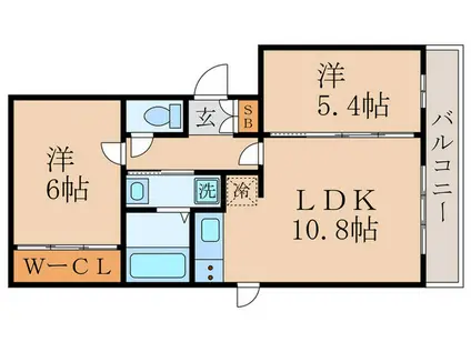 ルネスブリオ(2LDK/3階)の間取り写真