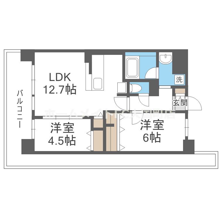 アトリエール堺寺地町(2LDK/8階)の間取り写真