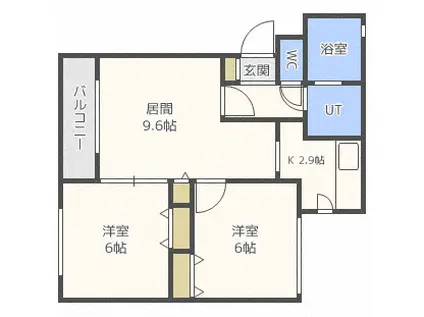 ヴィラ・ウィステリア(2LDK/1階)の間取り写真