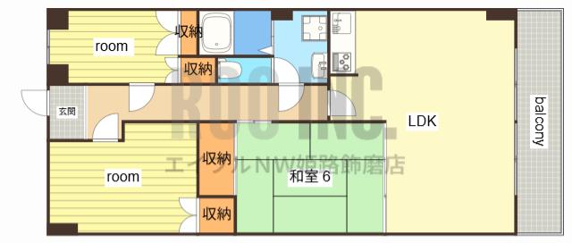 プラティーク英賀保(3LDK/3階)の間取り写真
