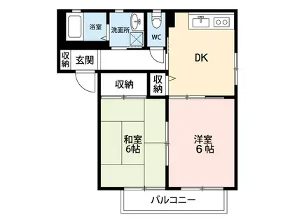 グランシード前原壱番館(2DK/2階)の間取り写真