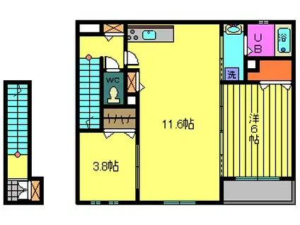 はもれび(2LDK/2階)の間取り写真