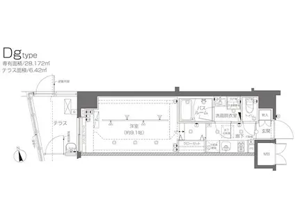 ZOOM大塚(1K/1階)の間取り写真