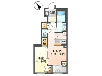 メゾン・サンエコ(1LDK/1階)の間取り写真