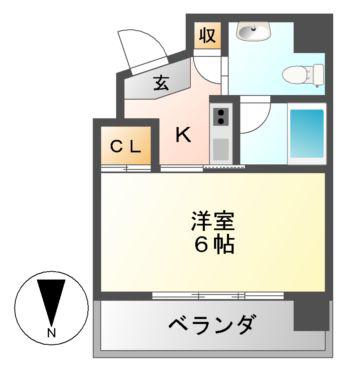 ALATO白壁(1K/10階)の間取り写真