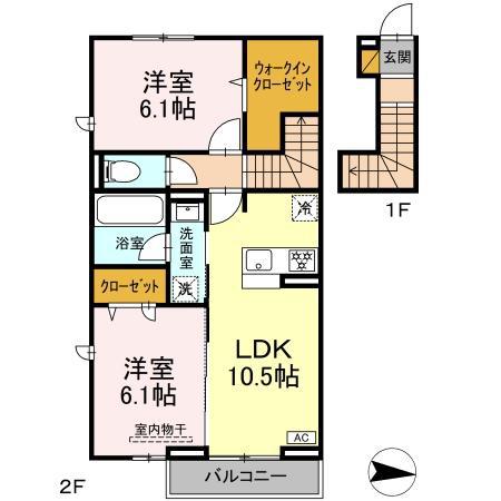 ラプエルタ(2LDK/2階)の間取り写真