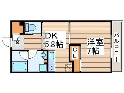 イーストフォート(1DK/7階)の間取り写真