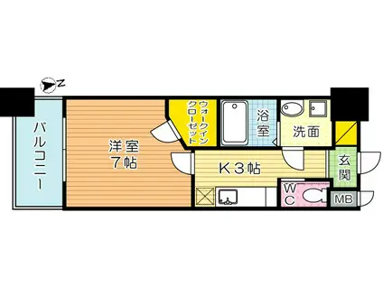 ギャラン竪町(1K/11階)の間取り写真