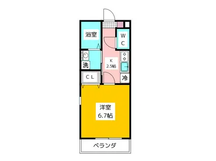 クレイス武蔵関(1K/1階)の間取り写真