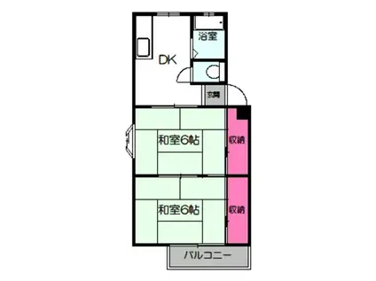 木村マンション(2DK/1階)の間取り写真