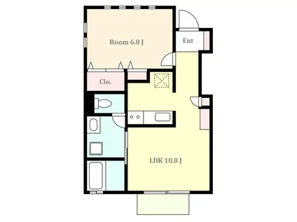 東急大井町線 緑が丘駅(東京) 徒歩9分 2階建 築18年(1LDK/1階)の間取り写真