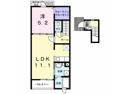 MAISONCOLLINE3(1LDK/2階)の間取り写真