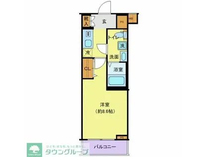 ジェノヴィア桜上水スカイガーデン(1K/2階)の間取り写真