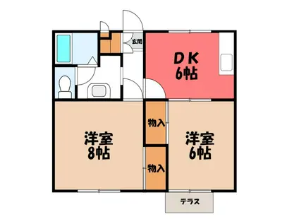 エステート M(2DK/1階)の間取り写真