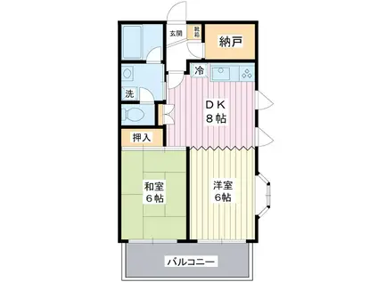 グラース浦安(2SDK/3階)の間取り写真