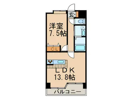 グローリエ3270(1LDK/3階)の間取り写真