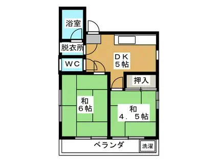 五井緑ビル(2DK/4階)の間取り写真
