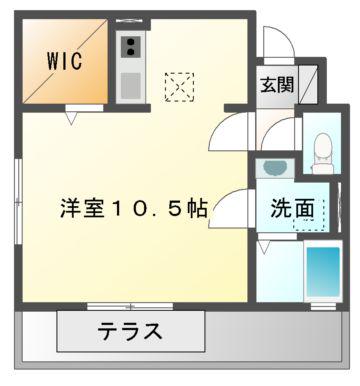 エストドミール(ワンルーム/1階)の間取り写真