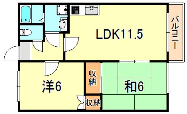 パークハイツ(2LDK/2階)の間取り写真