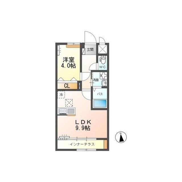 ラウレア(1LDK/1階)の間取り写真