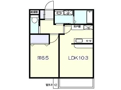 パルメゾンけやき(1LDK/2階)の間取り写真