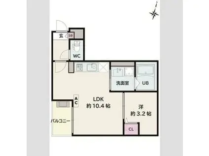 JACK TSUTSUMII(1LDK/3階)の間取り写真