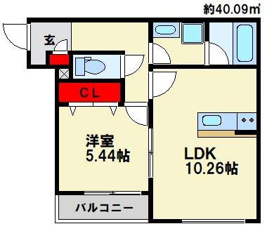 グランメゾン麦野(1LDK/3階)の間取り写真