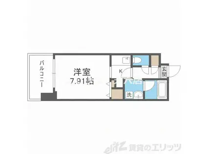 グランシス江坂(1K/8階)の間取り写真