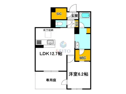 和の杜 江坂(1LDK/1階)の間取り写真