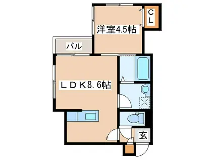 プラトリーナ澄川(1LDK/2階)の間取り写真