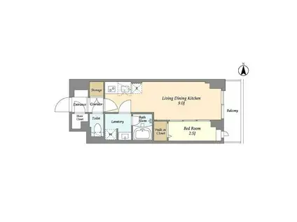 スタイリオフィット武蔵小杉II(1LDK/4階)の間取り写真