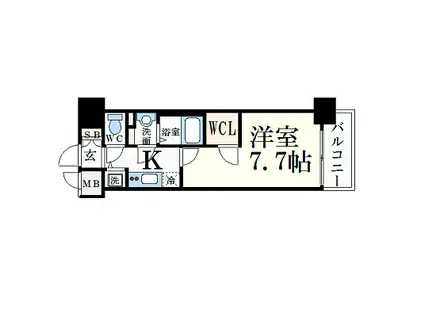 プレサンス新栄町ギャラント(1K/14階)の間取り写真