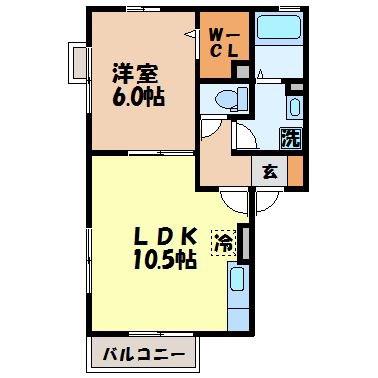 SEA SIDE TAKASHIMA(1LDK/1階)の間取り写真